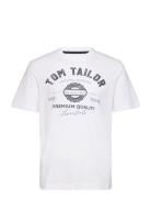 Logo Tee Tops T-shirts Short-sleeved White Tom Tailor