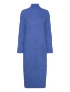 Slfmaline Ls Knit Dress High Neck Noos Knälång Klänning Blue Selected ...