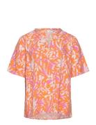 Carpiora China V-Split Top Wvn Tops Shirts Short-sleeved Orange ONLY C...