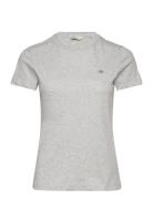 Reg Shield Ss T-Shirt Tops T-shirts & Tops Short-sleeved Grey GANT
