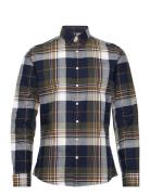 Lindbergh Checked Herringb Shirt L/S Marinblå