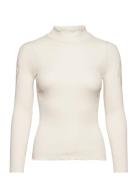 Beatha Silk T-Shirt W/ Lace Tops T-shirts & Tops Long-sleeved Cream Ro...