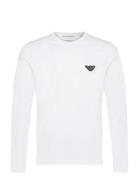 Men's Knit T-Shirt Tops T-shirts Long-sleeved White Emporio Armani