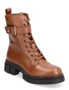 Cool Feminine Bikerboot Shoes Boots Ankle Boots Laced Boots Brown Tomm...