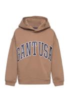 Over D Gant Usa Sweat Hoodie Tops Sweat-shirts & Hoodies Hoodies Brown...