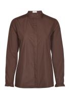 Shirt Tops Shirts Long-sleeved Brown Rosemunde