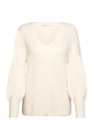 ONLY Onlatia L/S V-Neck Cuff Knt Noos Kräm