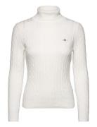 GANT Stretch Cotton Cable Turtleneck Vit