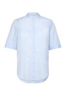 C_Befelina_1 Tops Blouses Short-sleeved Blue BOSS