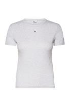 Tjw Slim Essential Rib Ss Ext Tops T-shirts & Tops Short-sleeved Grey ...