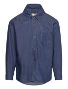 Super Light Denim Classic Shirt Tops Shirts Long-sleeved Shirts Blue C...