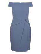 Crepe Off-The-Shoulder Cocktail Dress Kort Klänning Blue Lauren Ralph ...