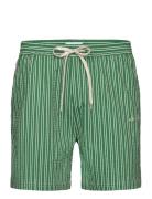 Stan Stripe Seersucker Swim Shorts Badshorts Green Les Deux