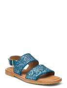 Sandals - Flat Platta Sandaler Blue ANGULUS