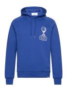 Tournament Hoodie Tops Sweat-shirts & Hoodies Hoodies Blue Les Deux