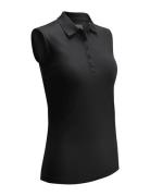 Sleeveless Knit Polo Sport T-shirts & Tops Polos Black Callaway