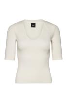 Fezania Tops T-shirts & Tops Short-sleeved Cream BOSS