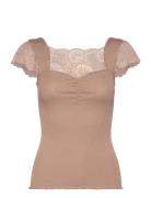 Rosemunde Silk T-Shirt W/ Lace Brun