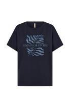 Sc-Banu Tops T-shirts & Tops Short-sleeved Navy Soyaconcept