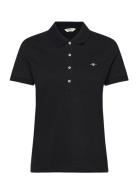 GANT Slim Sheild Cap Sleeve Pique Polo Svart