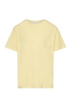 Essential Cotton-Blend T-Shirt Tops T-shirts Short-sleeved Yellow Mang...
