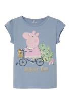 Nmfjasmine Peppapig Ss Top Cplg Tops T-shirts Short-sleeved Blue Name ...
