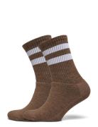 Merino Casual Stripes 2-Pack Underwear Socks Regular Socks Brown Alpac...