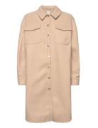 Onlelaine-Troy Ls Long Shacket Pnt Tops Overshirts Beige ONLY