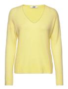 Jdycharly L/S V-Neck Pullover Knt Lo Tops Knitwear Jumpers Yellow Jacq...