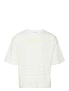 Vmleila Striped Ss Top Jrs Girl Tops T-shirts Short-sleeved White Vero...