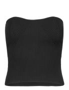 Knitted Tube Top Tops T-shirts & Tops Sleeveless Black Gina Tricot