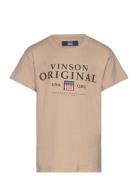 Legend Reg Sj Vin Jr Tee Tops T-shirts Short-sleeved Beige VINSON