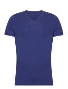 Sloggi Men Go Shirt V-Neck Slim Fit Tops T-shirts Short-sleeved Blue S...