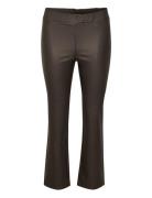 Kaada Crop Jeggins Bottoms Trousers Leather Leggings-Byxor Brown Kaffe