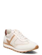 Dani Suede & Leather Sneaker Låga Sneakers Cream Lauren Ralph Lauren