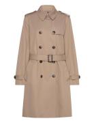 Cotton Db Slim Fit Trench Trench Coat Rock Beige Tommy Hilfiger