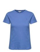 1985 Slim Slub C-Nk Ss Tops T-shirts & Tops Short-sleeved Blue Tommy H...