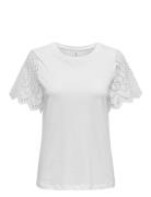 ONLY Onlebba Life S/S Lace Top Jrs Vit