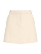 Core Straight Short Skirt Kort Kjol Cream Tommy Hilfiger