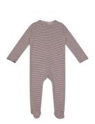 Striped Jersey Full Body W. Back Opening Långärmad Bodysuit Blue Copen...