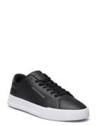 Th Court Leather Grain Ess Låga Sneakers Black Tommy Hilfiger