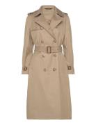 Belted Double-Breasted Trench Coat Trench Coat Rock Beige Lauren Ralph...