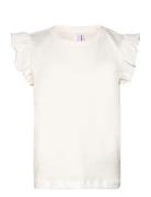 Vmemily Sl Frill Top Jrs Girl Tops T-shirts Short-sleeved White Vero M...