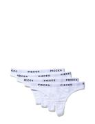 Pclogo Lady Thong 4 Pack Noos Bc Stringtrosa Underkläder White Pieces