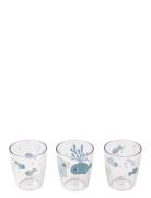 Yummy Mini Glass 3 Pcs Sea Friends Home Meal Time Cups & Mugs Cups Blu...