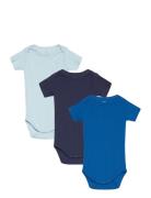 3 Pack Rib Jersey Short Sleeve Body Bodies Short-sleeved Blue Copenhag...