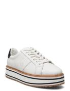 Lauren Ralph Lauren Amelia Leather Platform Sneaker Kräm