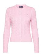 Polo Ralph Lauren Cable-Knit Cotton Crewneck Cardigan Rosa