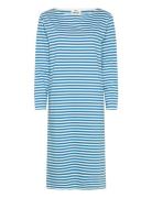 Soft Single Stripe Silas Dress Knälång Klänning Blue Mads Nørgaard