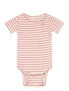 Petit Piao Body S/S Modal Striped Röd